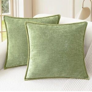 NWOT Sage Green Decorative Throw Pillow Covers - 20X20 In - Pack of 2 - Chenille
